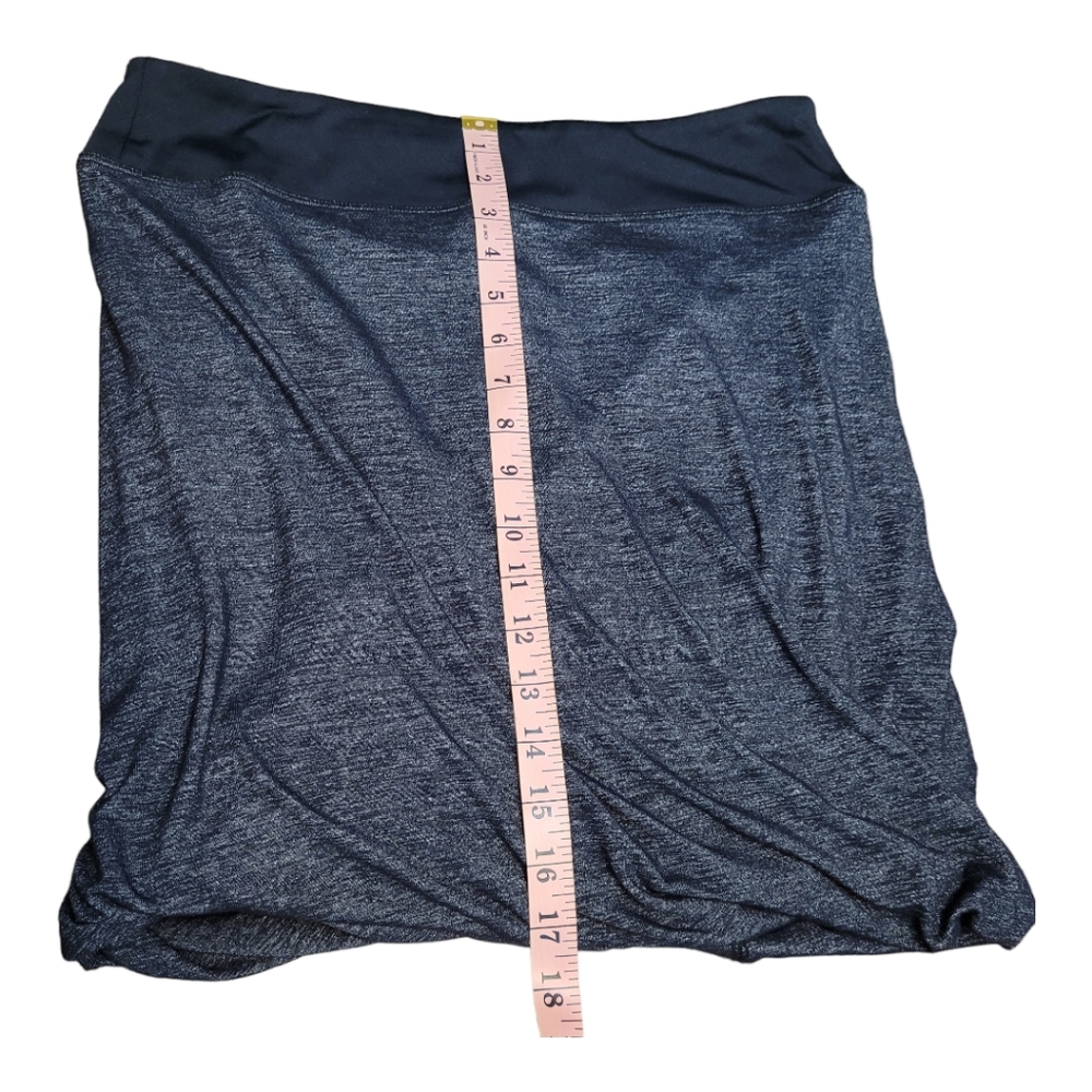 Athleta Twist It Space Dye Bubble Mini Skirt Black Gray Ruched M - Picture 13 of 14